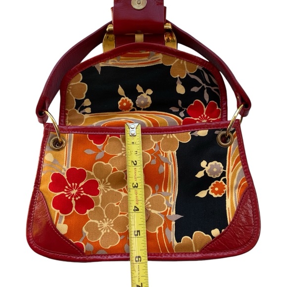 Dolce & Gabbana Rare Red Patent Leather Floral Print Handbag STUNNING! - Picture 7 of 14